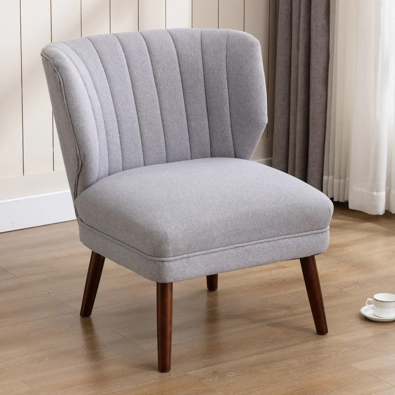 Slipper Chair: 29.25'' Wide Tufted Chenille Slipper Chair