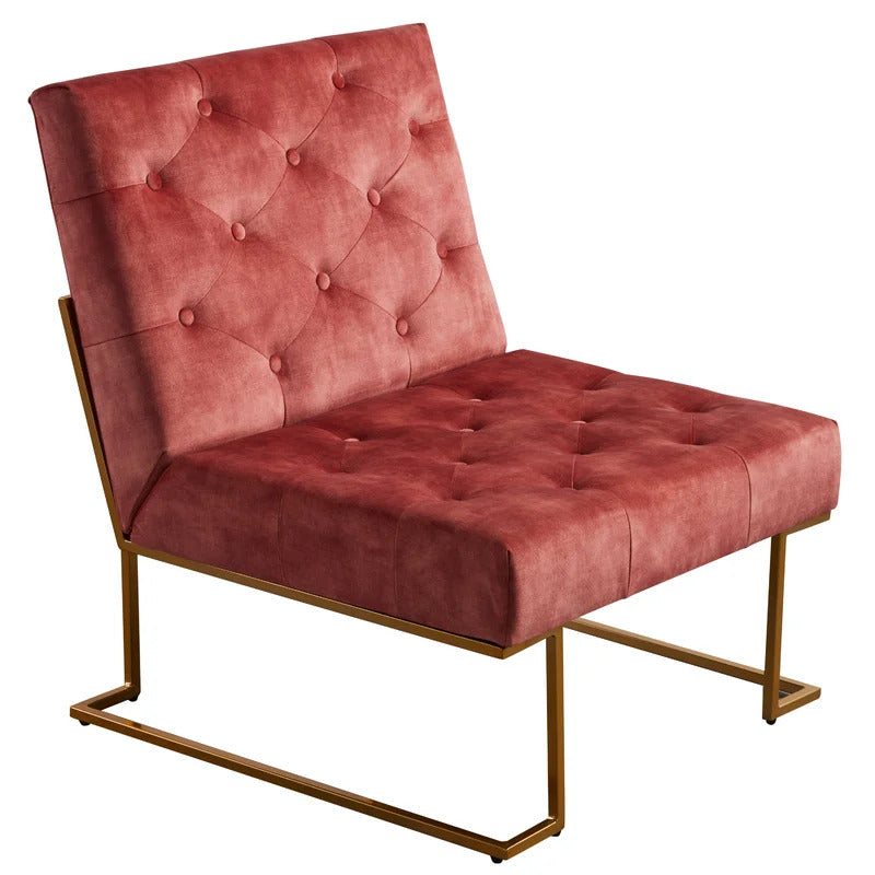 Slipper Chair: 29.33'' Wide Tufted Velvet Slipper Chair