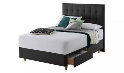 Small Double Bed: Ebony 2 Drawer Small Double Bed
