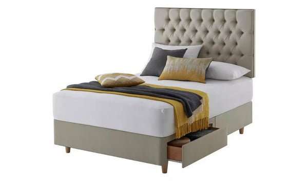 Small Double Bed: Sandstone 2 Drawer Small Double Bed