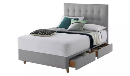 Small Double Bed: Slate Grey 4 Drawer Small Double Bed