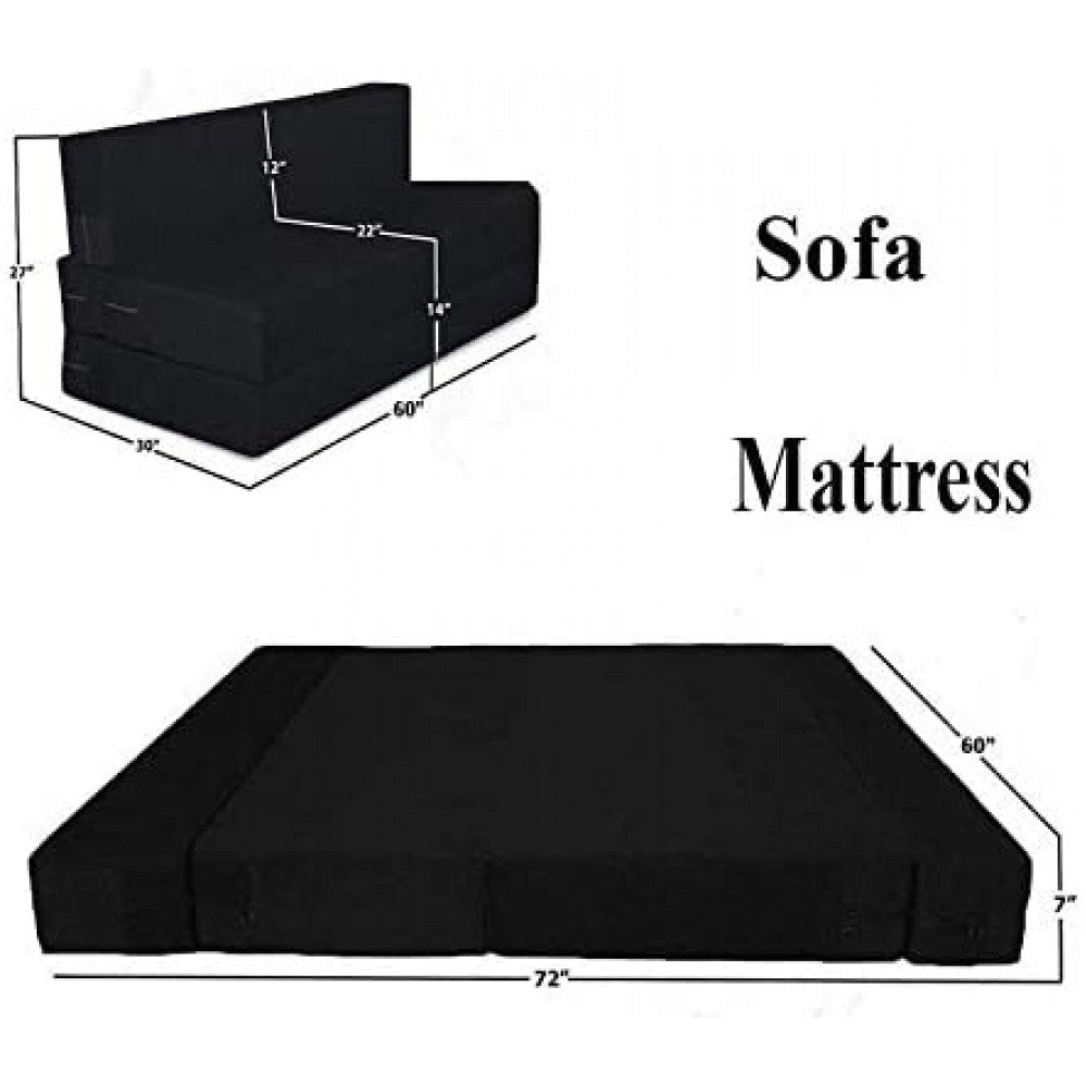 Sofa Cum Bed: Three Seater Sofa Cum Bed Set and Sleep Comfortably | Perfect for Guests (Black) | 5'X6' BuyFacturer Three Seater Sofa Cum Bed Set and Sleep Comfortably | Perfect for Guests (Black) |
