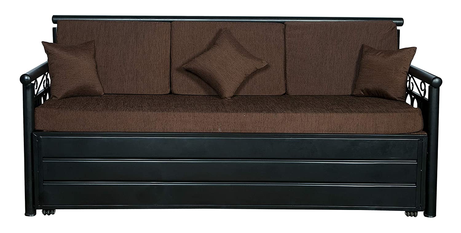 Sofa Cum Beds: Brown Sofa Cum Bed with Hydraulic Storage