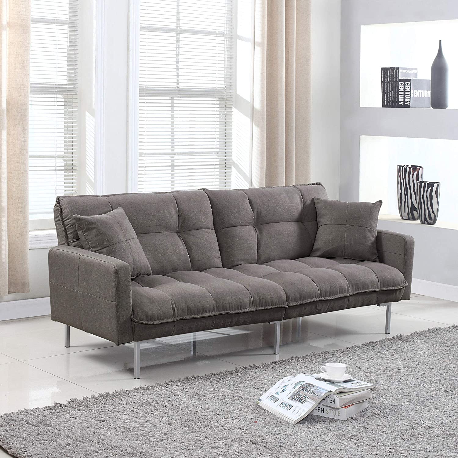 Sofa Cum Beds Fabric Split back Living Room Sleeper Futon