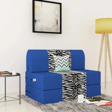 Sofa Cum Beds: N.Blue & Red- 2.5ft x 6ft with Free micro fiber Designer cushions