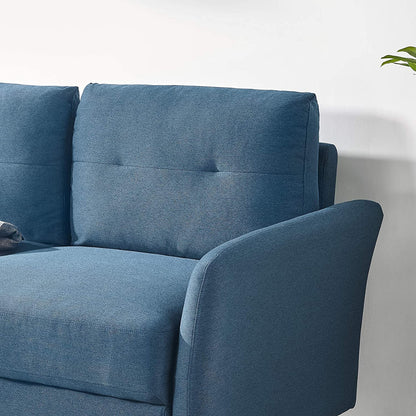 2 Seater Sofa : Loveseat Sofa Tufted Cushions Lyon Blue