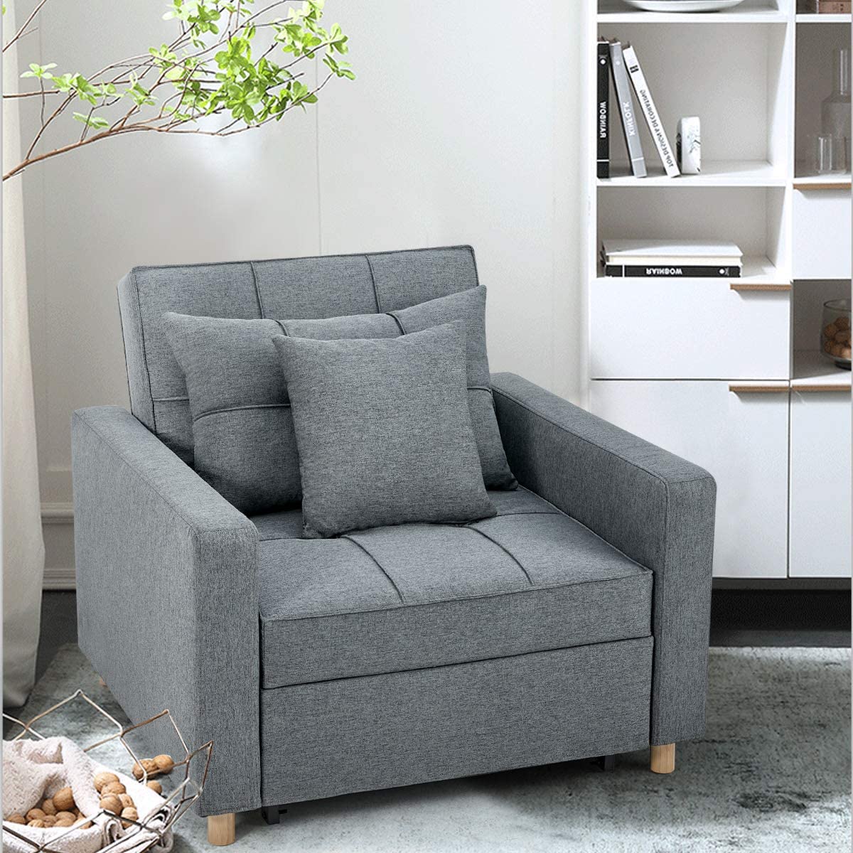 Sofa Chair Dark Gray Fabric