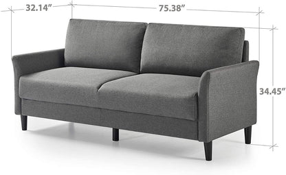 2 Seater Sofa :  Dark Grey Fabric 2 Seater Sofa Set