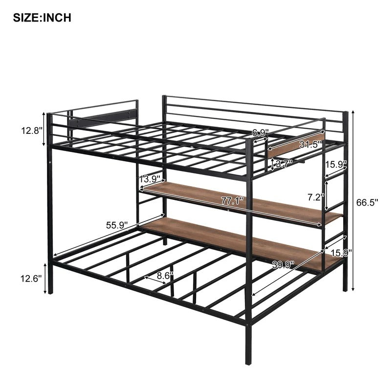 Bunk Bed: Highsleeper Standard Bunk Bed with Shelves