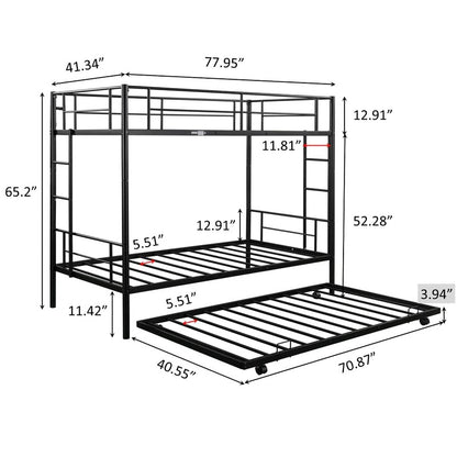 Bunk Bed: Standard Bunk Bed with Trundle(Metal)
