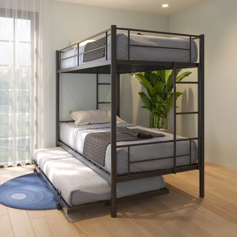 Metal bunk bed with 2024 trundle