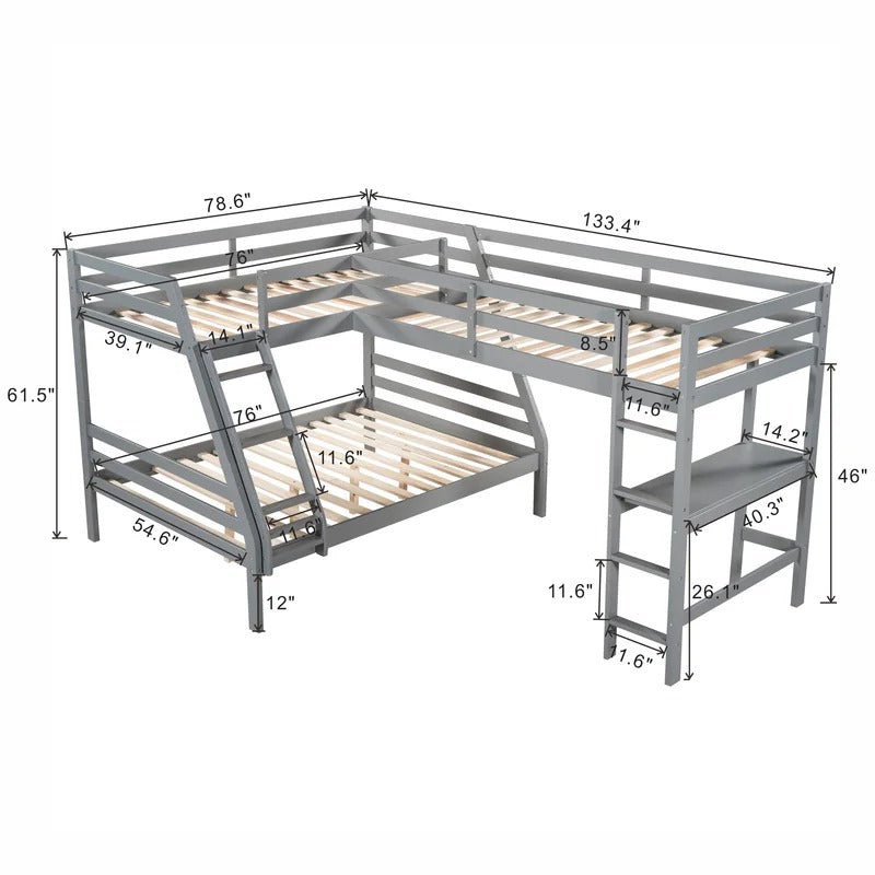 Bunk Bed: Standard Bunk Bed with Trundle