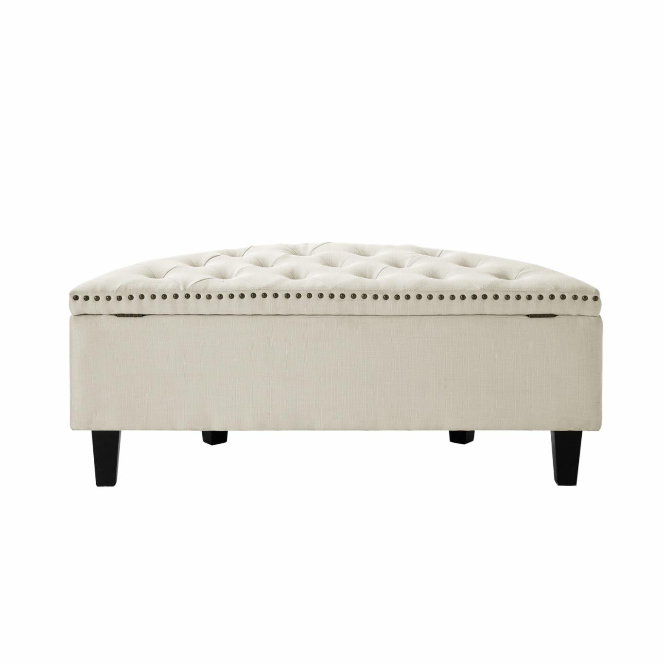 Storage Ottomans: Linen Half Moon Storage Ottoman