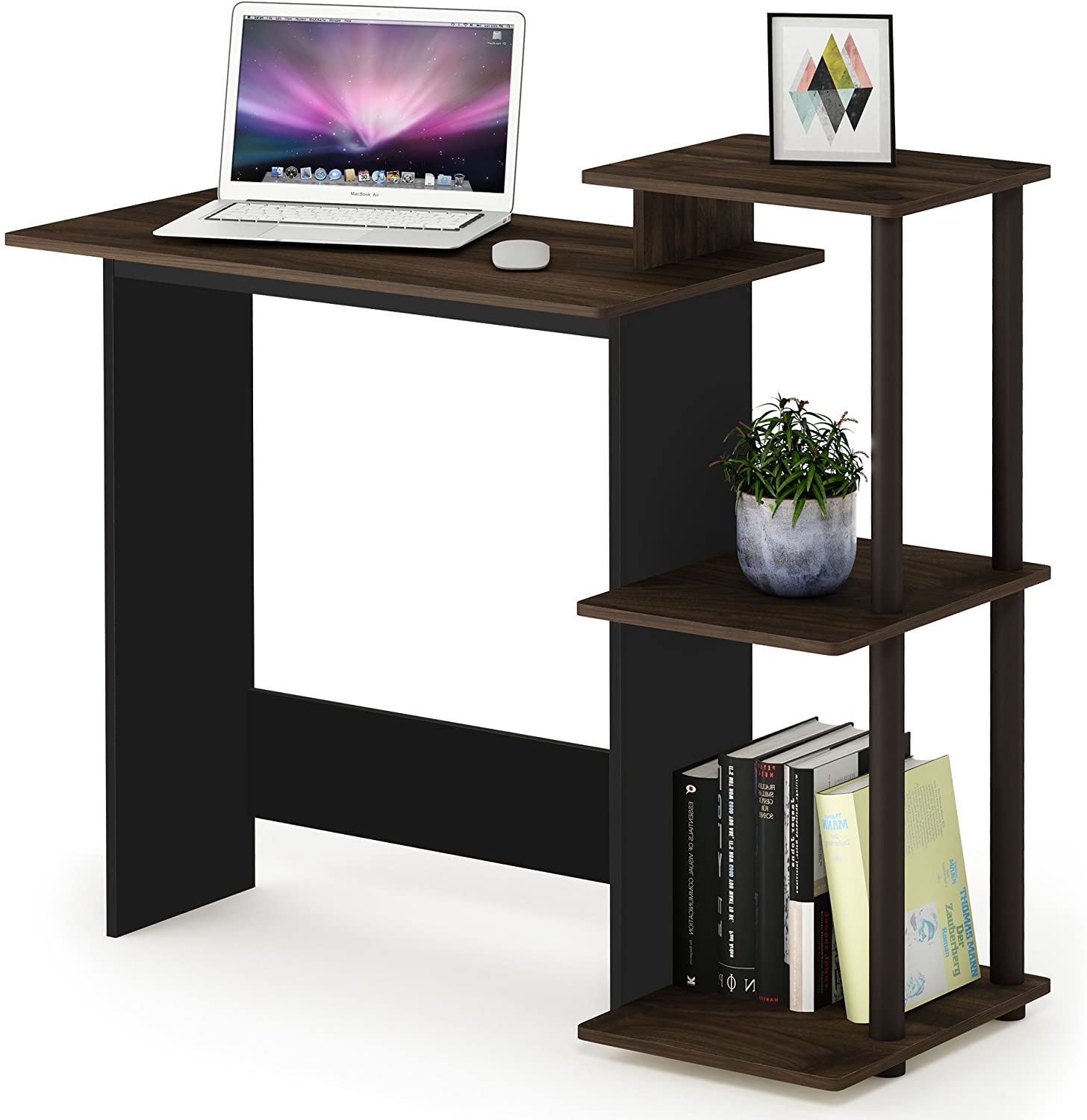 Study Table : Computer Desk, Square Side Shelves & Study Table