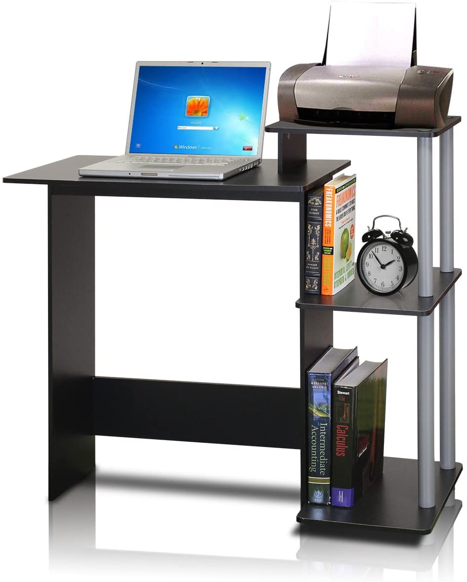 Study Table : Computer Desk, Square Side Shelves & Study Table
