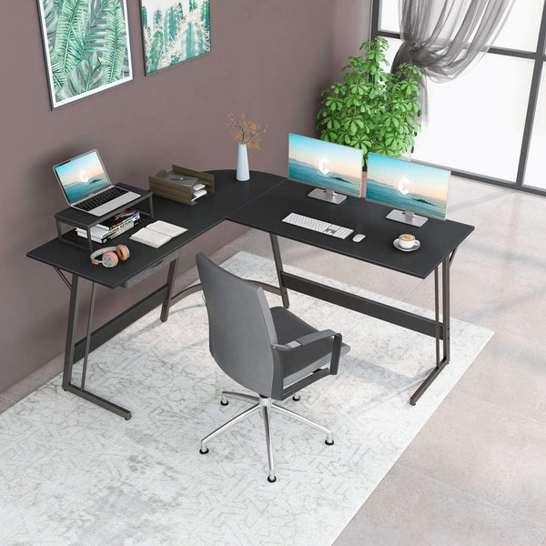 Study Table : Corner Desk, Home Office Writing Study with Small Table