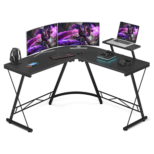 Study Table  Game Desk & Computer Table with Round Corner, Black