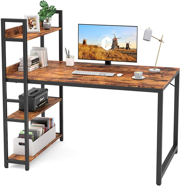 Study Table : Storage Shelves Study Writing Table for Home Office