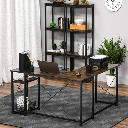 Study Table : Study Table with Storage Shelves, Space-Saving
