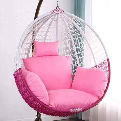 Swing Chairs Swing Chair with Stand, Iron Large Swing (Pink, White)