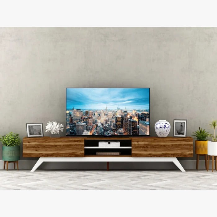 TV Panel: Modern Television Table With Cabinet Doors, TV Console