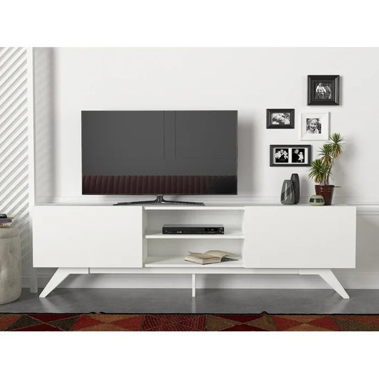 TV Panel: Modern Television Table With Cabinet Doors, TV Console