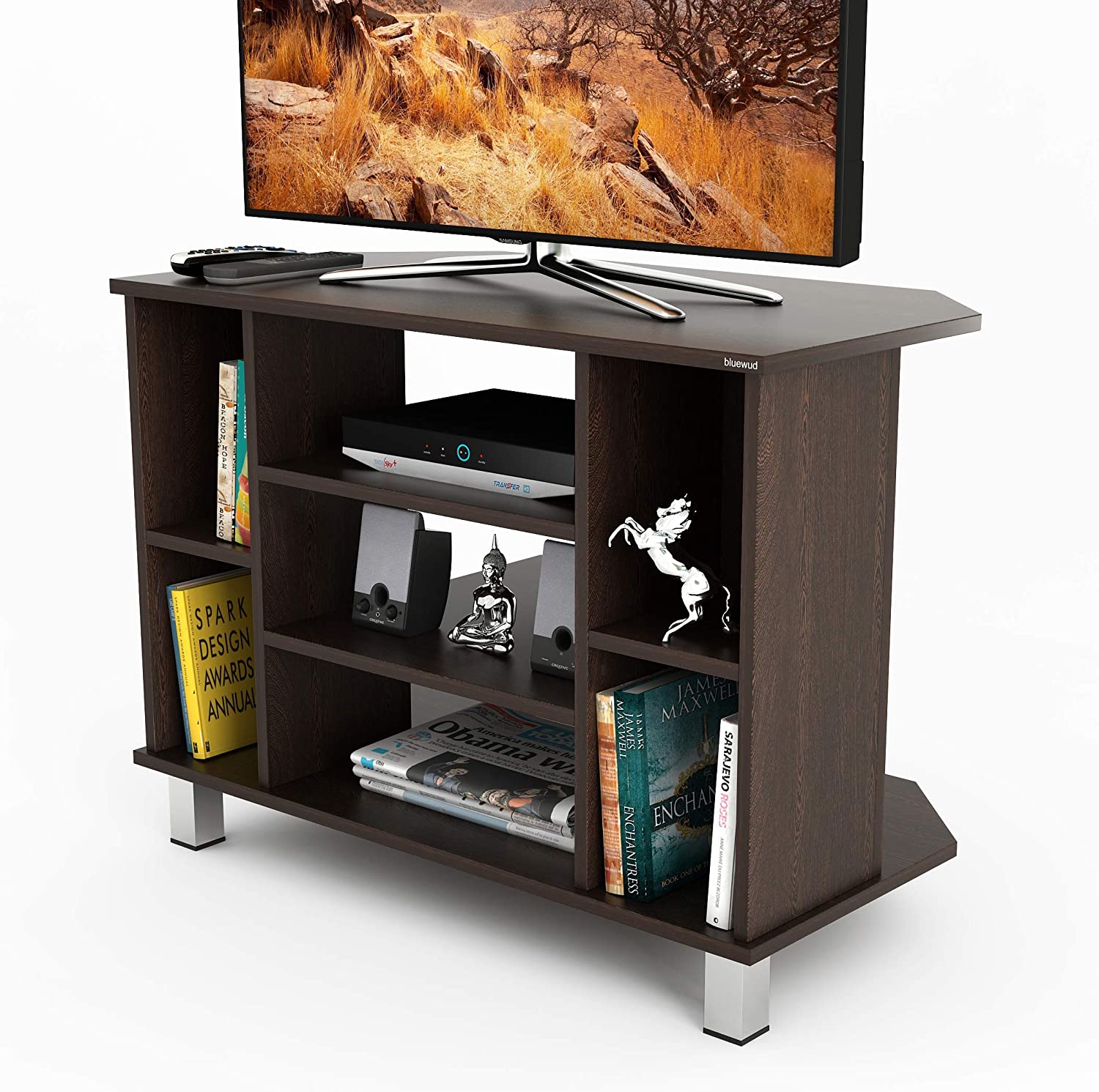 TV Stand: Autier TV Entertainment Unit/Set Top Box Stand/Book Shelf (Wenge)