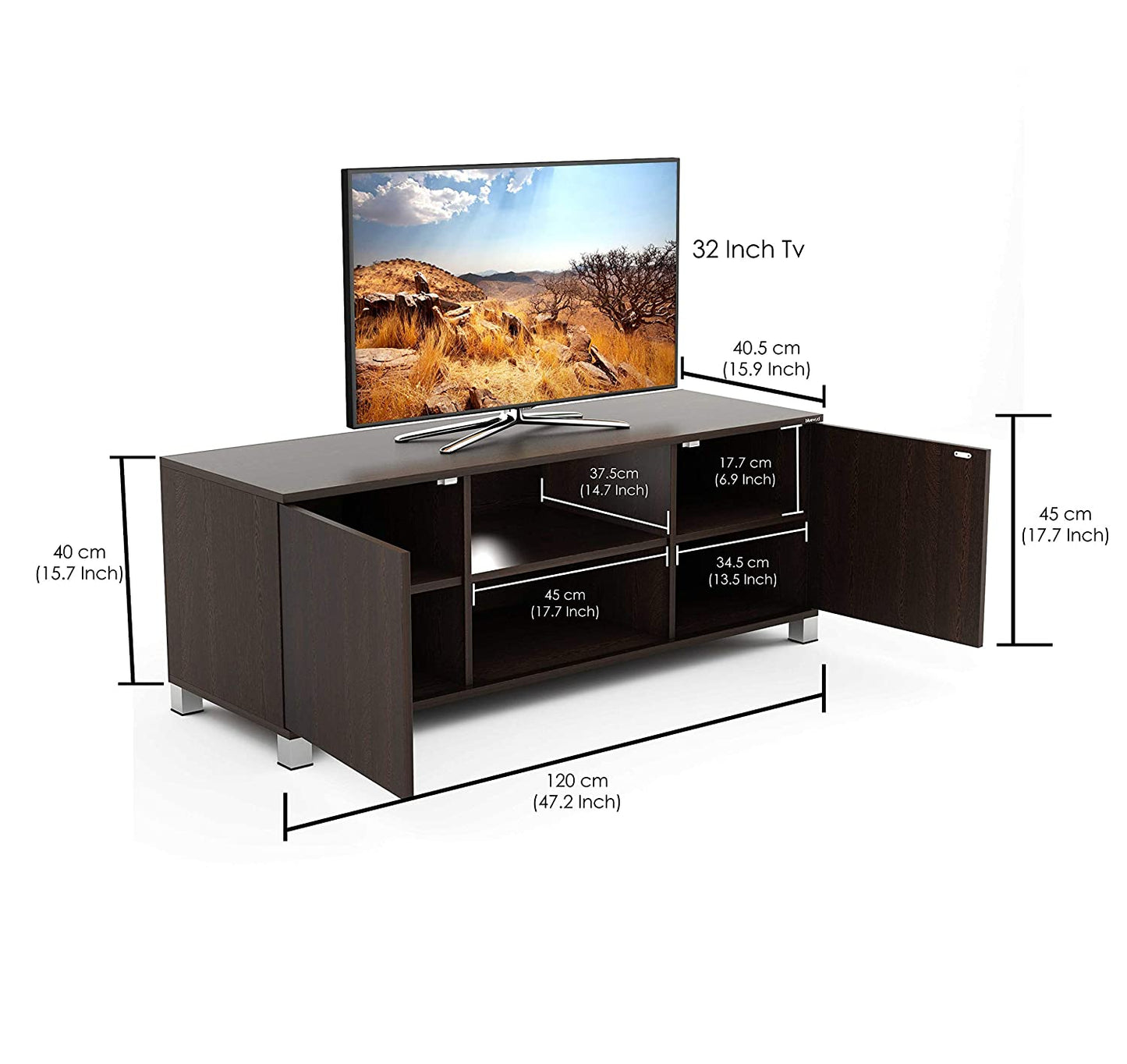 TV Stand: Karmond TV Entertainment Unit Table/Set Top Box Stand (Wenge)