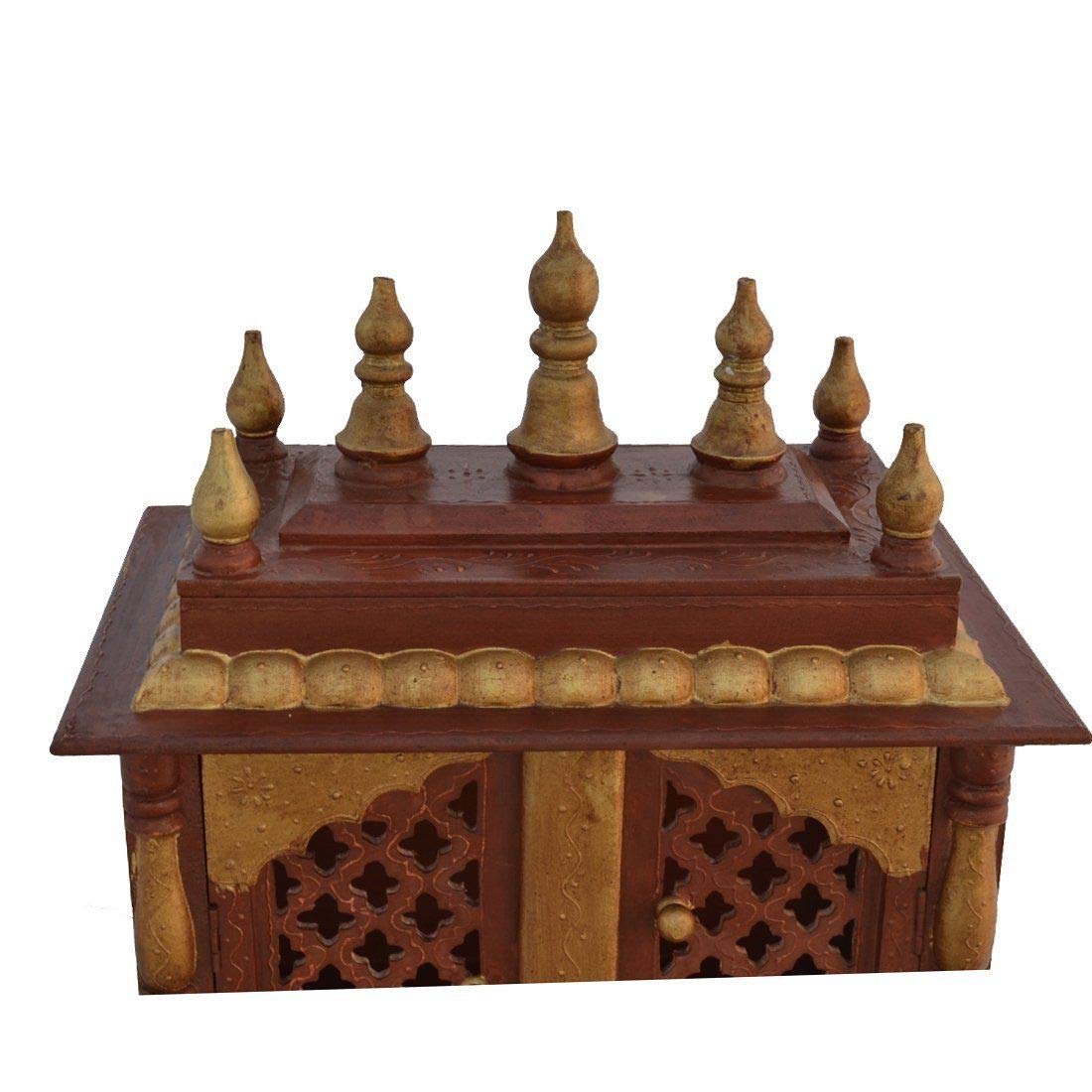 Temple: Rajasthani Ethnic Handcrafted Wooden Temple/Mandir/Pooja Ghar/Mandapam - 18x12x24 inch