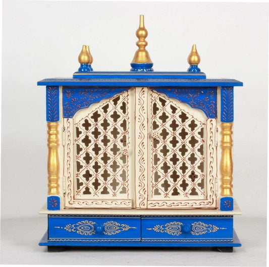 Temple: Rajasthani Ethnic Handcrafted Wooden Temple/Mandir/Pooja Ghar (18 x 9 x 21 Inch)