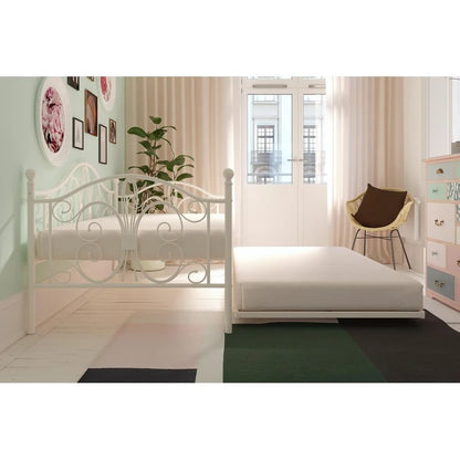 Trundle Bed: Metal Daybed with Trundle Bed