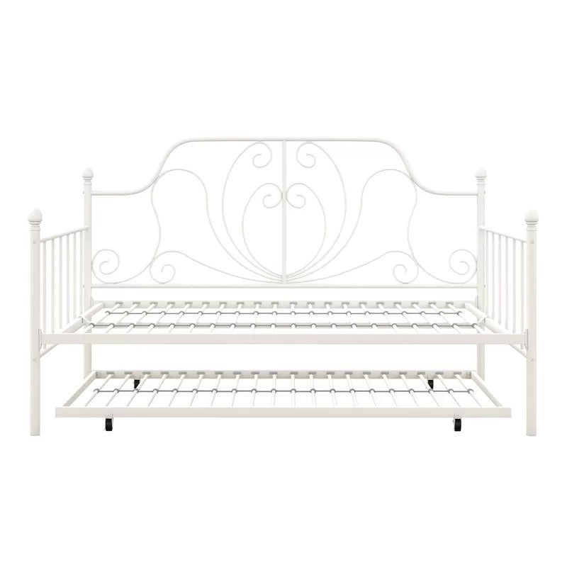 Trundle Bed: Metal Daybed with Trundle Bed