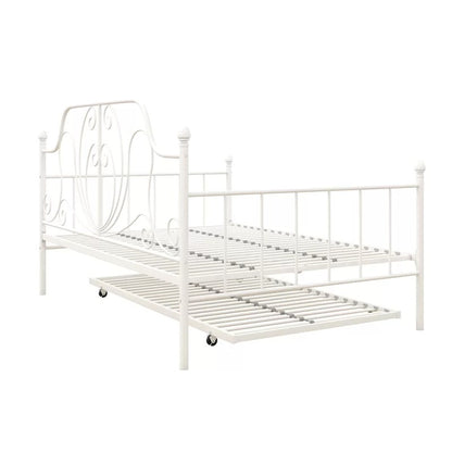 Trundle Bed: Metal Daybed with Trundle Bed