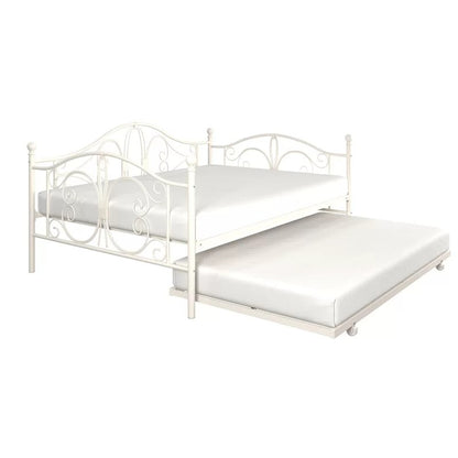 Trundle Bed: Metal Daybed with Trundle Bed