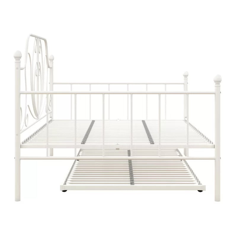 Trundle Bed: Metal Daybed with Trundle Bed