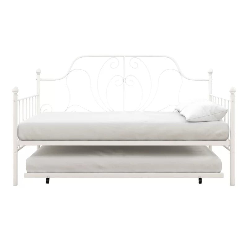 Trundle Bed: Metal Daybed with Trundle Bed