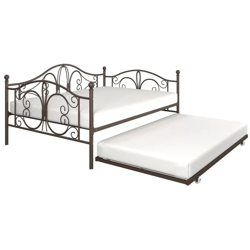 Trundle Bed: Metal Daybed with Trundle Bed