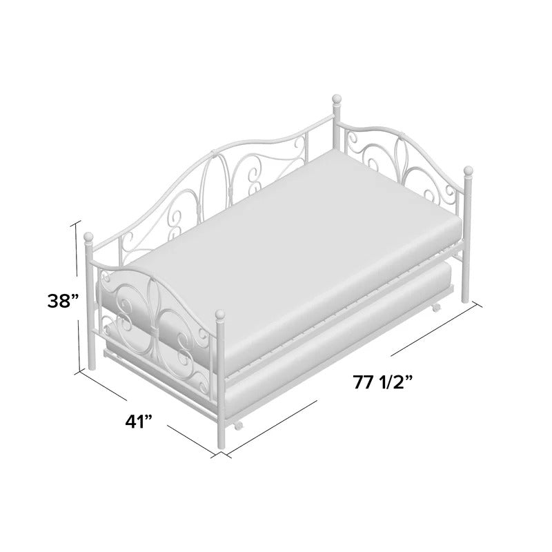 Trundle Bed: Metal Daybed with Trundle Bed