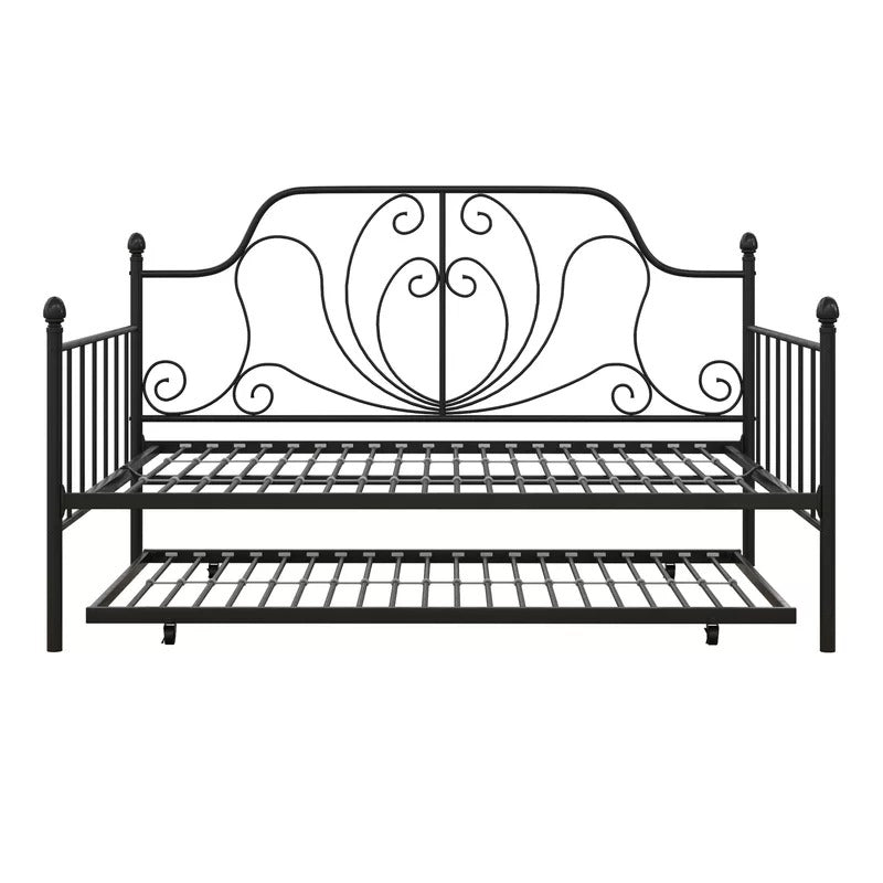 Trundle Bed: Metal Daybed with Trundle Bed