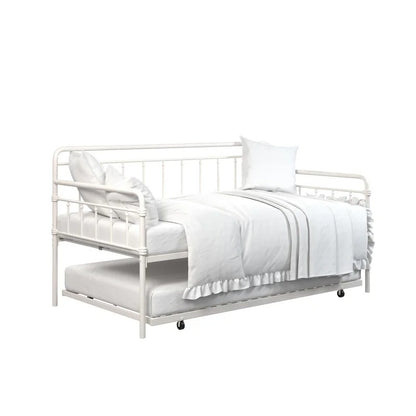Trundle Bed: Steel Daybed with Trundle Bed