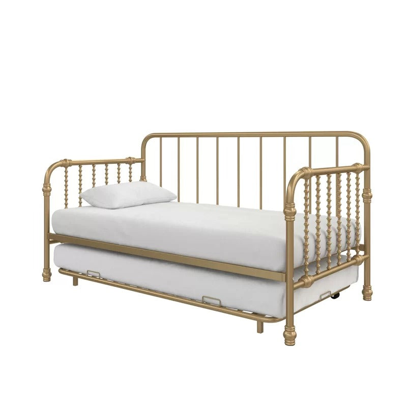 Trundle Bed: Twin Metal Daybed with Trundle