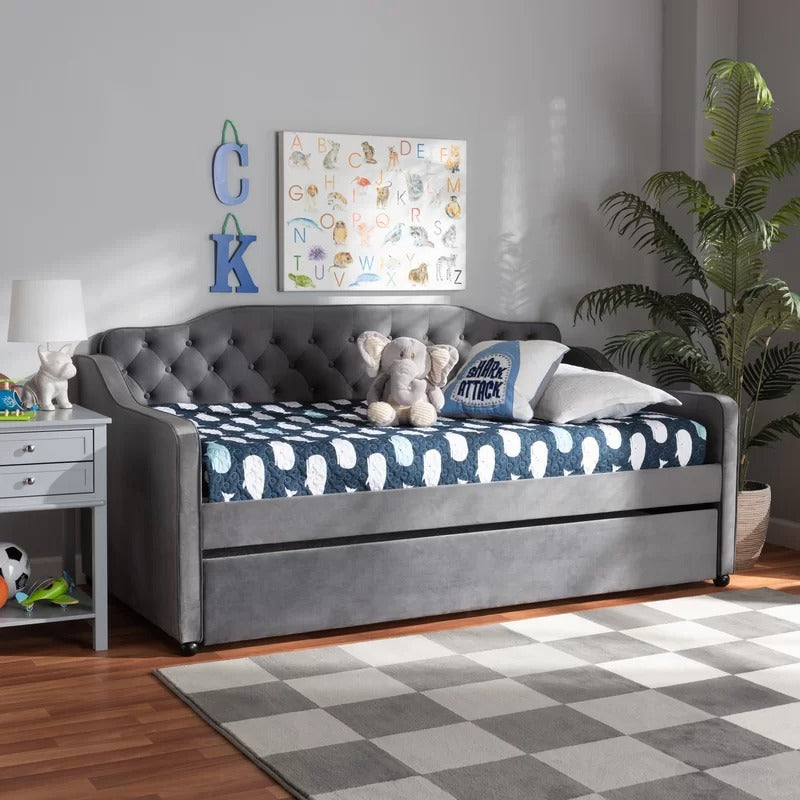 Trundle Bed: Twin Solid Wood Daybed with Trundle Bed