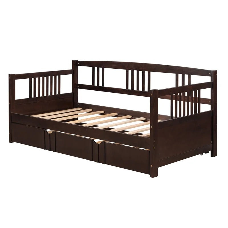 Trundle Bed: Wood Daybed with Trundle Bed