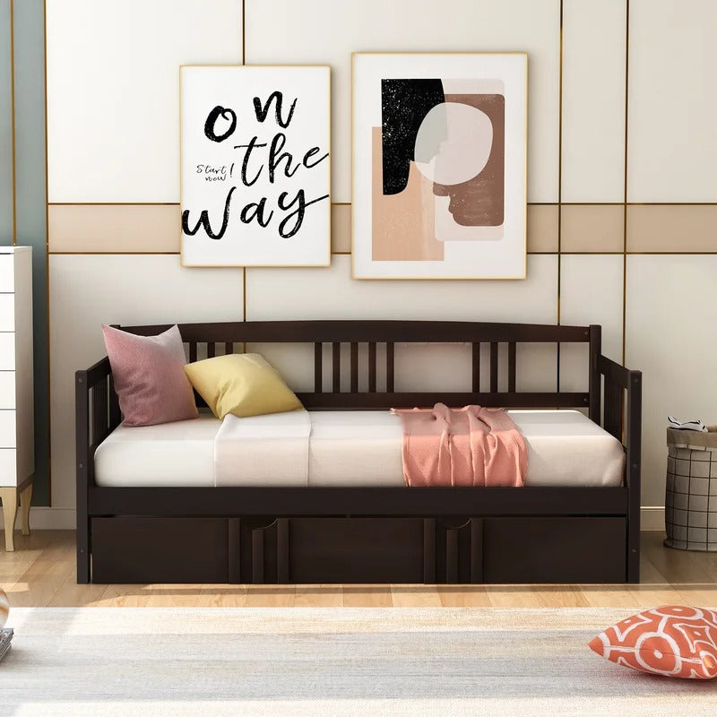 Trundle Bed: Wood Daybed with Trundle Bed