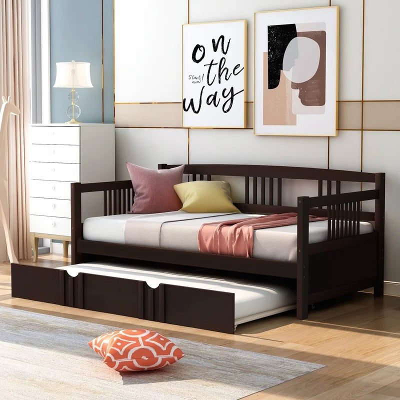Trundle Bed: Wood Daybed with Trundle Bed