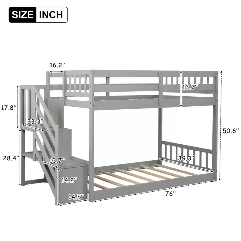 Bunk Bed: Midsleeper Twin Over Twin Standard Bunk Bed