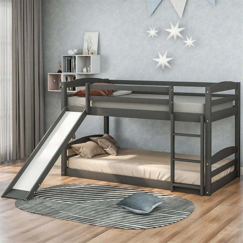 Bunk Bed: Twin Solid Wood Standard Bunk Bed Wooden