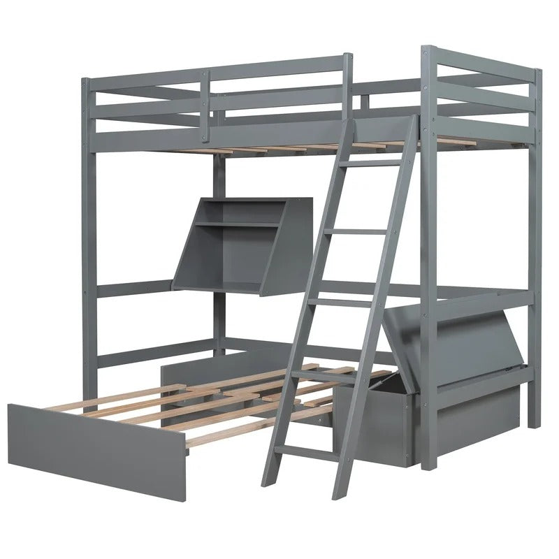 Bunk Bed: Twin Standard Bunk Bed Gray