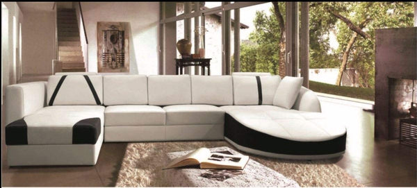 U Shape Sofa Set: Ultra Contemporary Sectional Sofa with Double Chaise 
