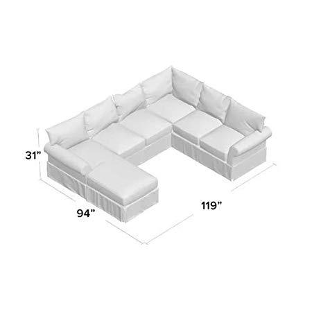 U Shape Sofa Set: Upholstered Sectional Sofa Set (Dark Sea Green)